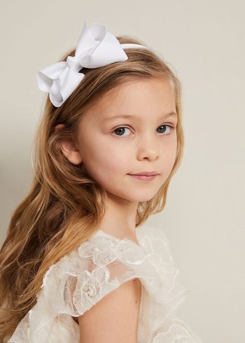 Phase Eight Bow Hair Band & Clip Set Hats White USA | 1097845-GP